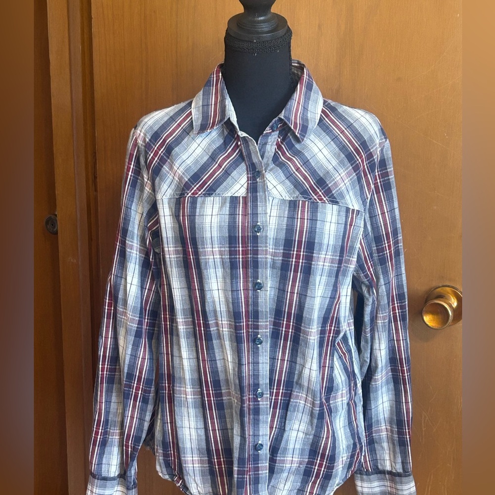 Pendleton Plaid Button Front Shirt Size L Classic Cotton Top